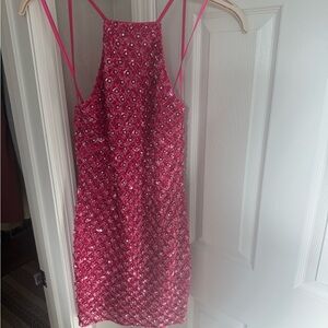 Liv Foster Pink Beaded Mini Dress